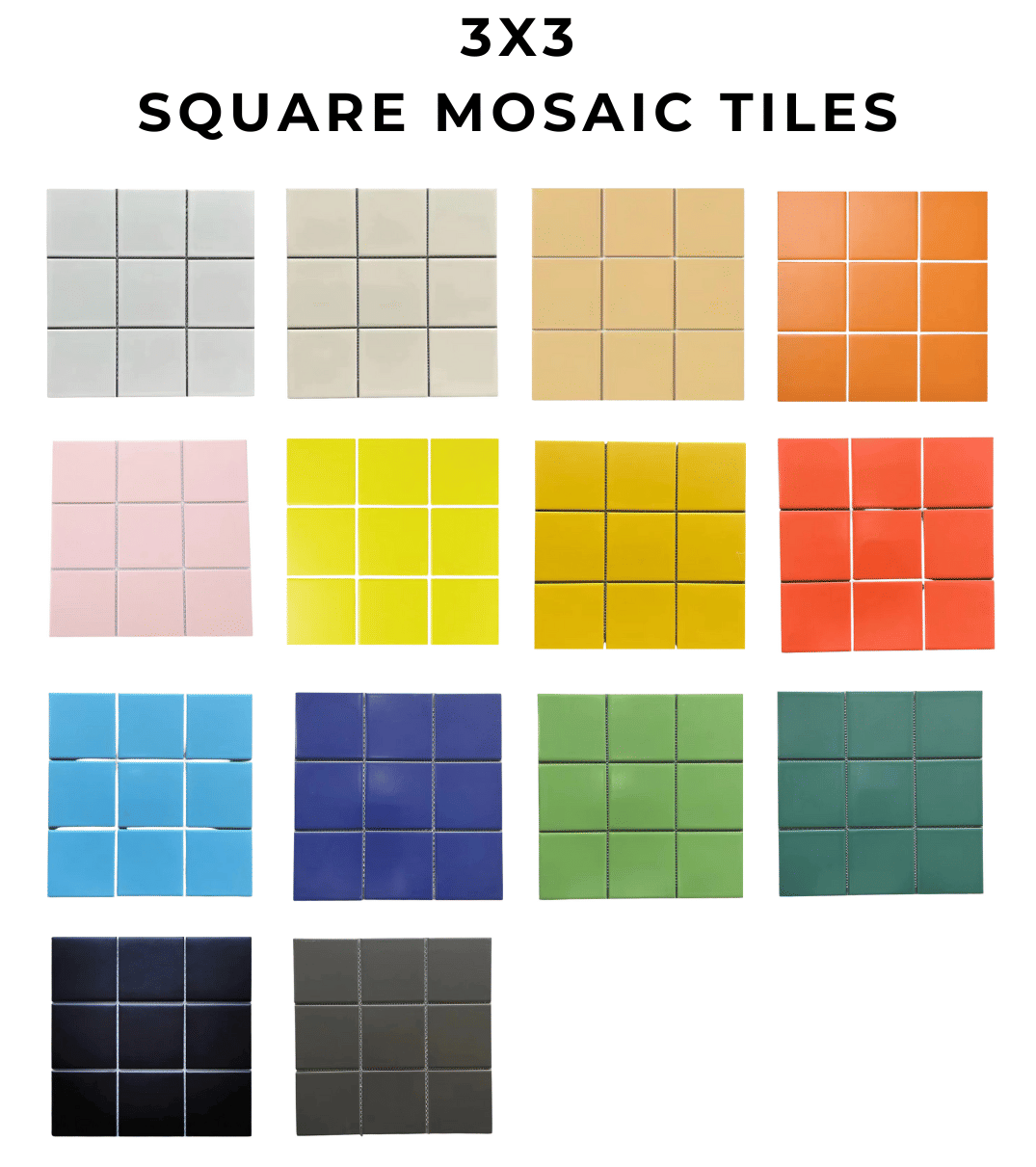 โมเสค TIMELESS TILES รุ่น 3X3 SQUARE MOSAIC TILES ขนาด 30X30 ซม. สีส้ม ผิวแมท_2